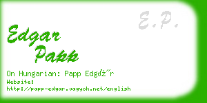 edgar papp business card